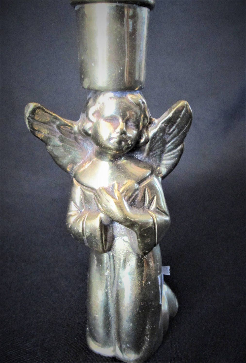 Angel Candle Holder Vintage 1950s Solid Brass Etsy