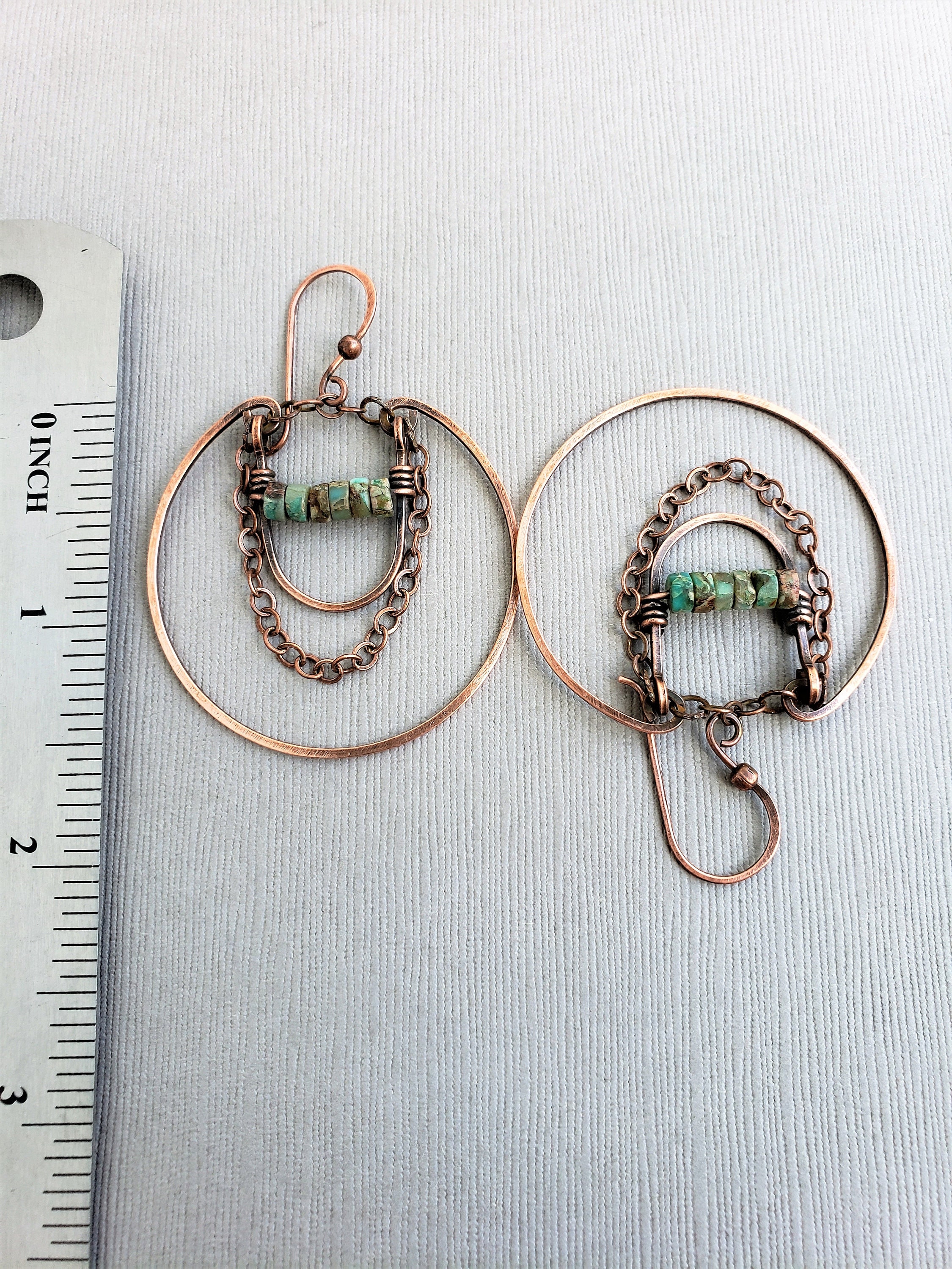 Türkis rustikale Reifen große Kupfer Reifen Südwesten Boho | Etsy