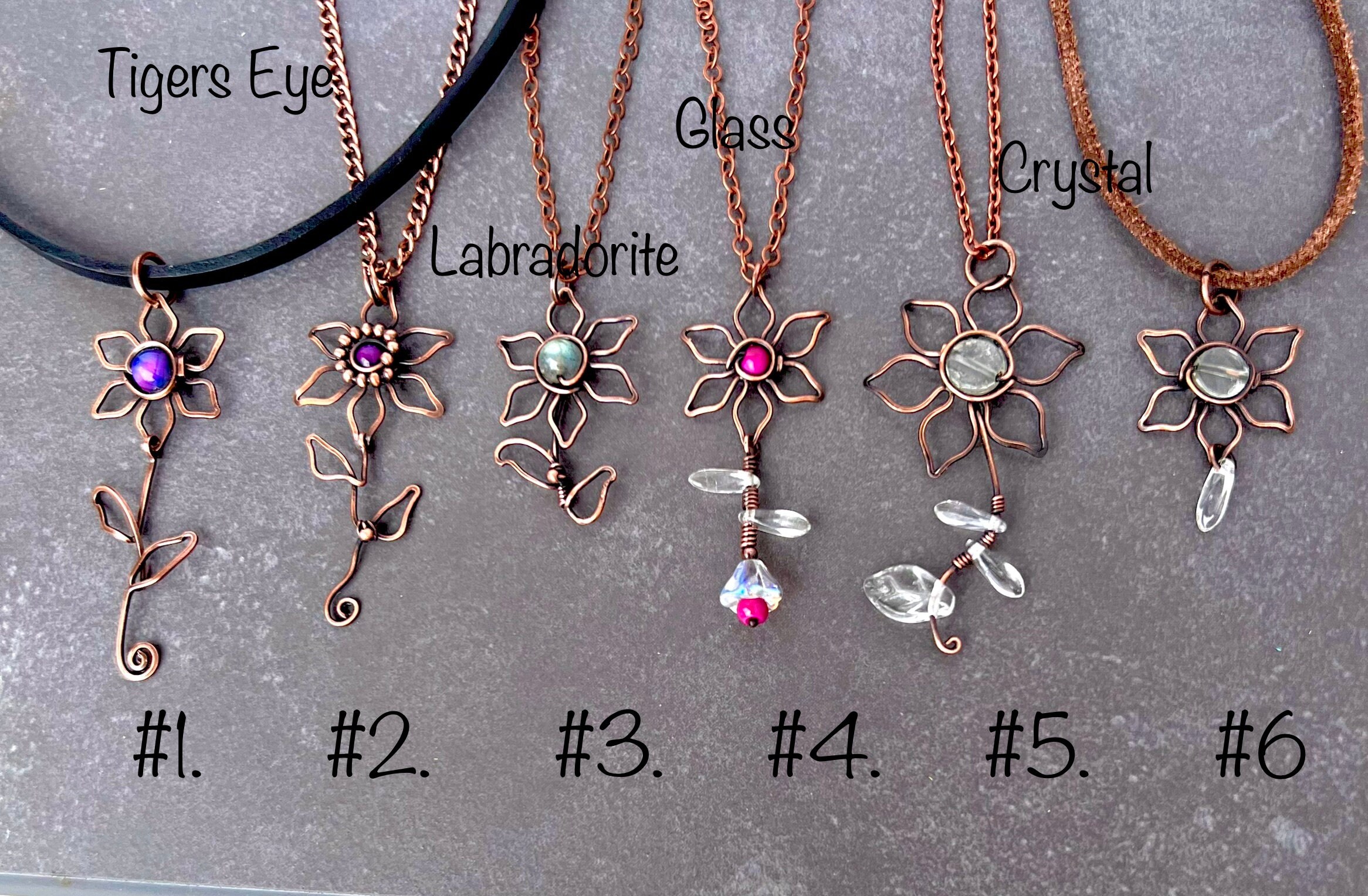 Wire Flower Necklace, Vine Flower Necklace, Flower Necklace