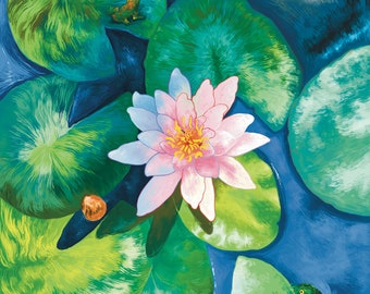 Lily Pad Painting Etsy Lily Pad Painting Etsy