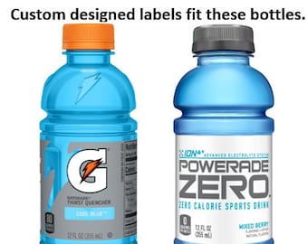 12 oz. Sports Drink (Gatorade/Powerade) Label Design, Printed Photo/Logo Labels , Custom Label Stickers for Gatorade, Custom Label Powerade