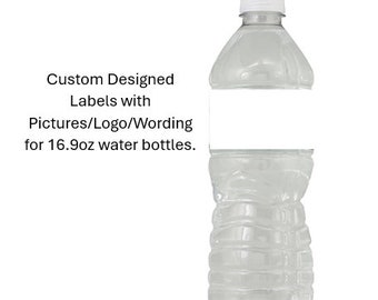 Personalized Custom Water Bottle Labels – 16.9oz Stickers (Printed/Shipped) Prom Send Off, Graduation, Family Reunion, Anniversary, Photo