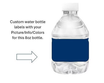 Personalized Water Photo/Logo Bottle Labels - (Wide Band) Custom Designed - Printed/Shipped - Graduation, Birthday, Family Reunion