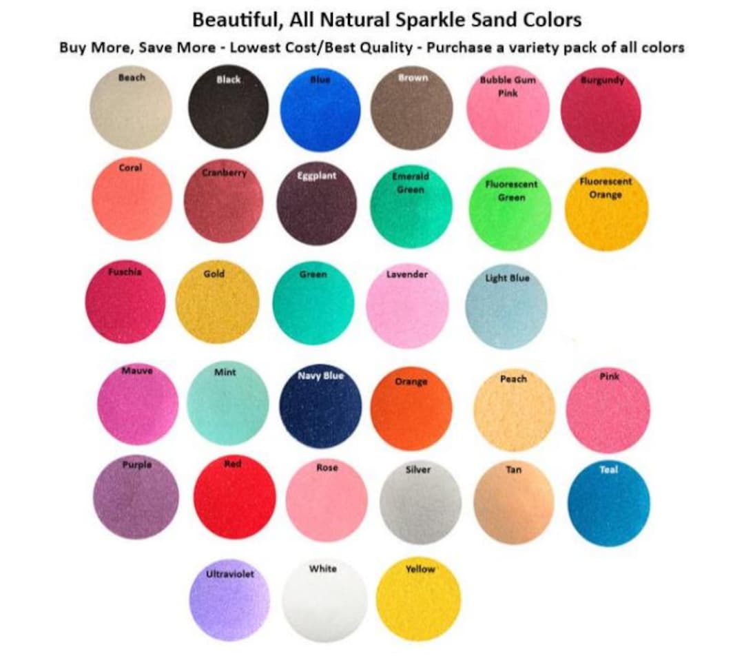 Unity Color Sand Colored Sand ~ Various Sizes Available ~ Unity Ceremony ~ Wedding Sand ...
