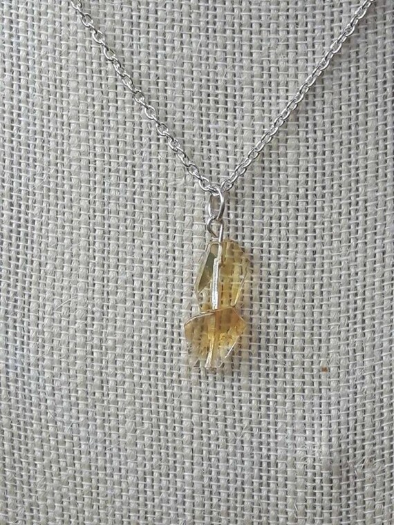 Boho Faceted Citrine Quartz Pendant Necklace - Citrine Quartz Pendant