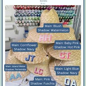 Group Discounts! Free and Quick Shipping - Monogrammed Straw Beach Women’s Sun Hat: Embroidered Lifeguard Style image 4