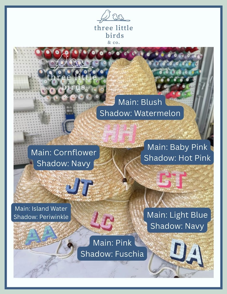 Group Discounts! Free and Quick Shipping - Monogrammed Straw Beach Women’s Sun Hat: Embroidered Lifeguard Style image 4