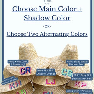 Group Discounts! Free and Quick Shipping - Monogrammed Straw Beach Women’s Sun Hat: Embroidered Lifeguard Style image 2