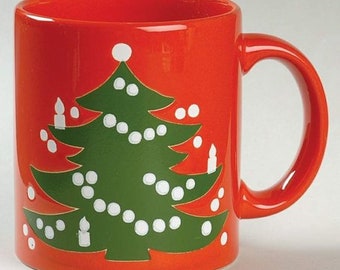 SET OF 4-Mugs - Waechtersbach Vintage Christmas Tree