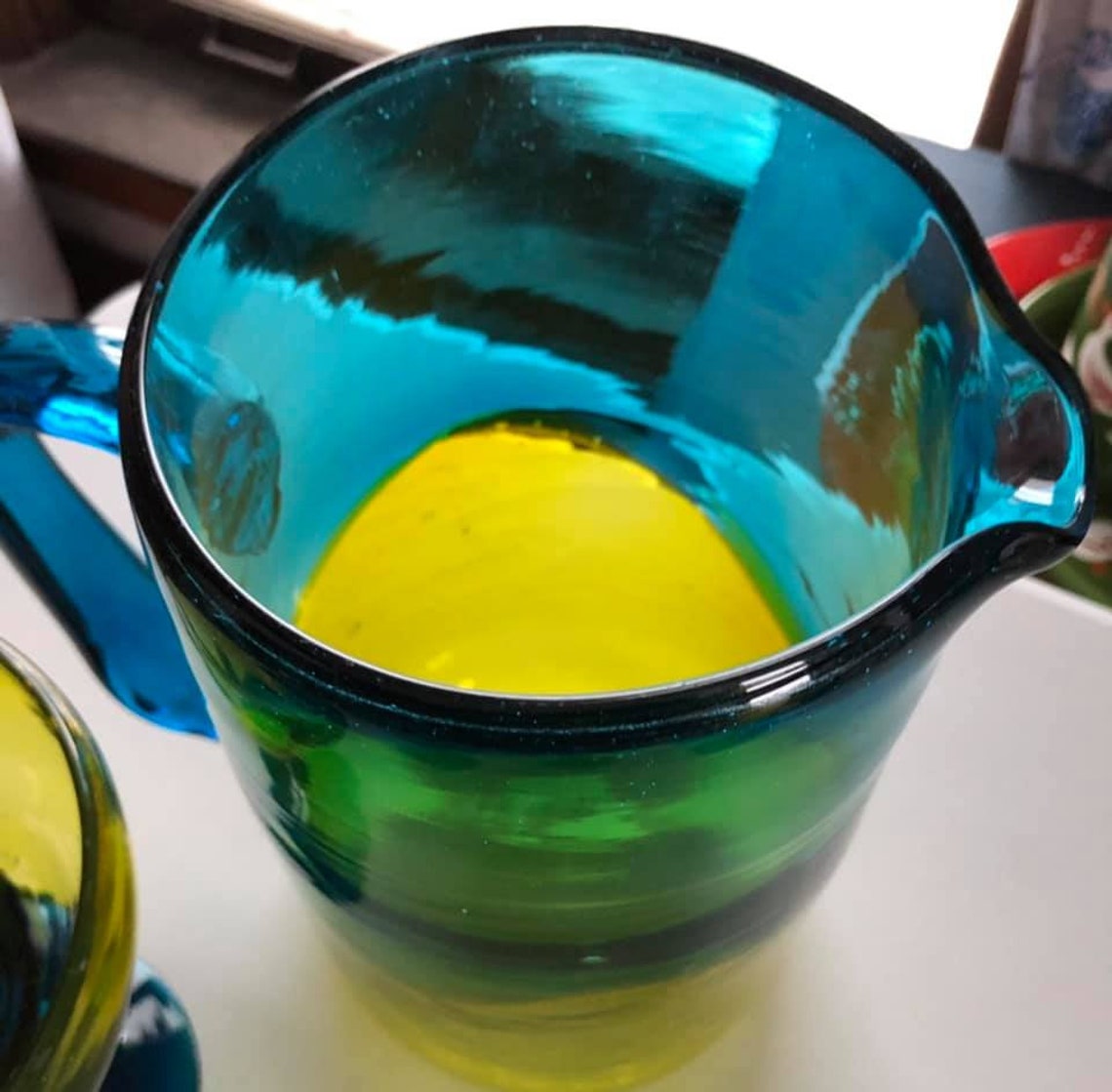 SET OF 9 Margarita Pitcher and 8 Glasses Crate and Barrel Etsy