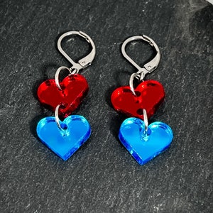 I Love the Buffalo Bills Earrings - Laser-Cut Mirror Acrylic