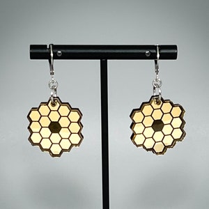 NASA James Webb Space Telescope JWST Earrings - Laser-Cut Mirrored Acrylic