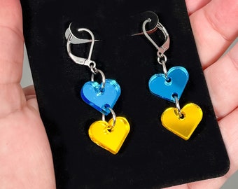 Ukraine Heart Earrings