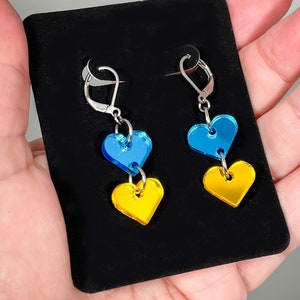Ukraine Heart Earrings
