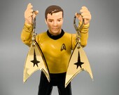 Star Trek TOS Starfleet Insignia Command Gold Earrings - Laser-Cut Mirrored Acrylic