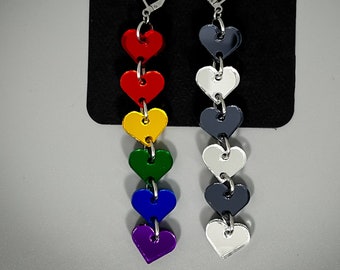 LGBTQ Ally Regenbogen Herz Ohrringe