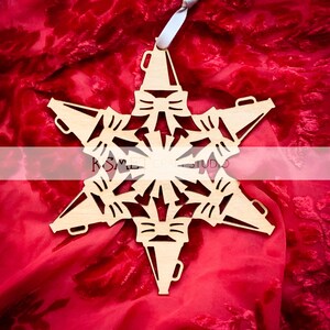 Cheerleading Laser Cut Wood Snowflake Ornament