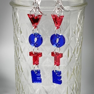 VOTE Earrings - Laser-Cut Mirrored Acrylic