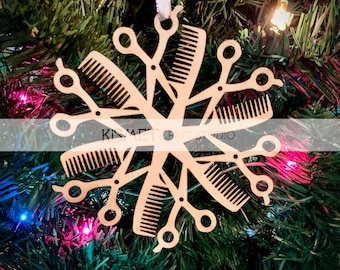 Snowflake Christmas Ornament Victorian Christmas Ornament Barber Christmas Ornament Stocking Stuffers Scissor Ornament Large Ornament