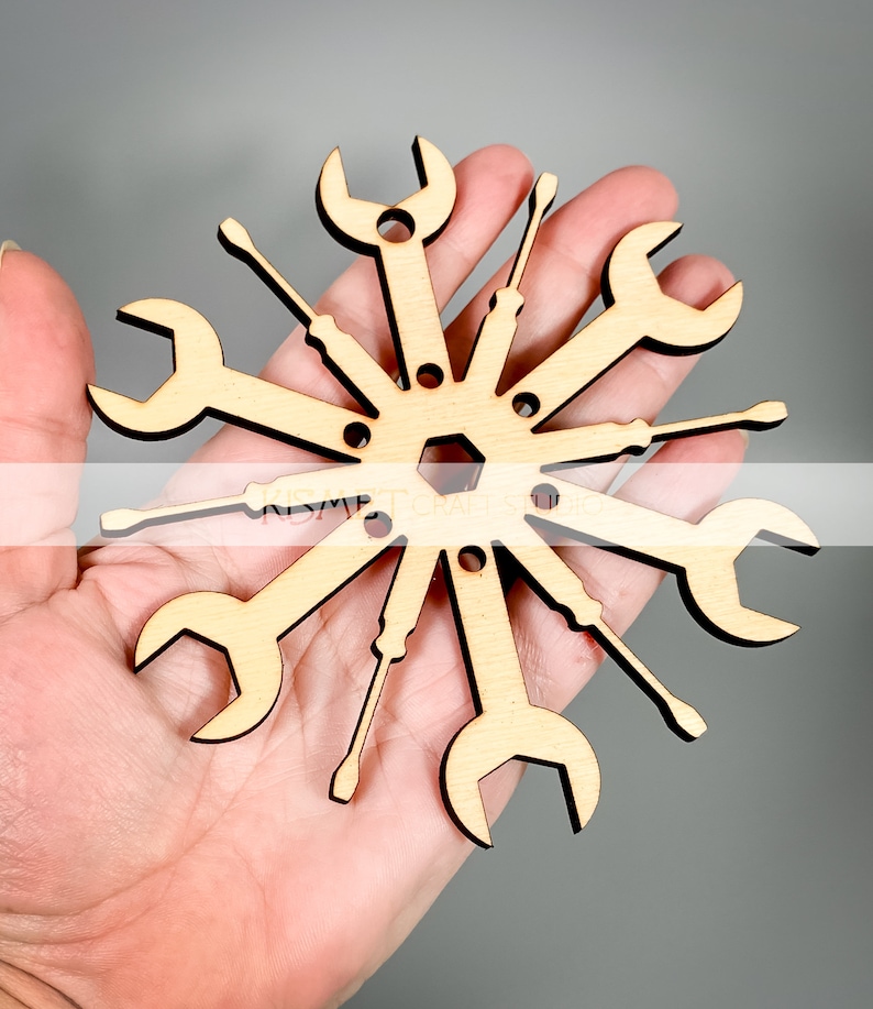 Mechanic Wrench Tools Laser Cut Snowflake Ornament Etsy