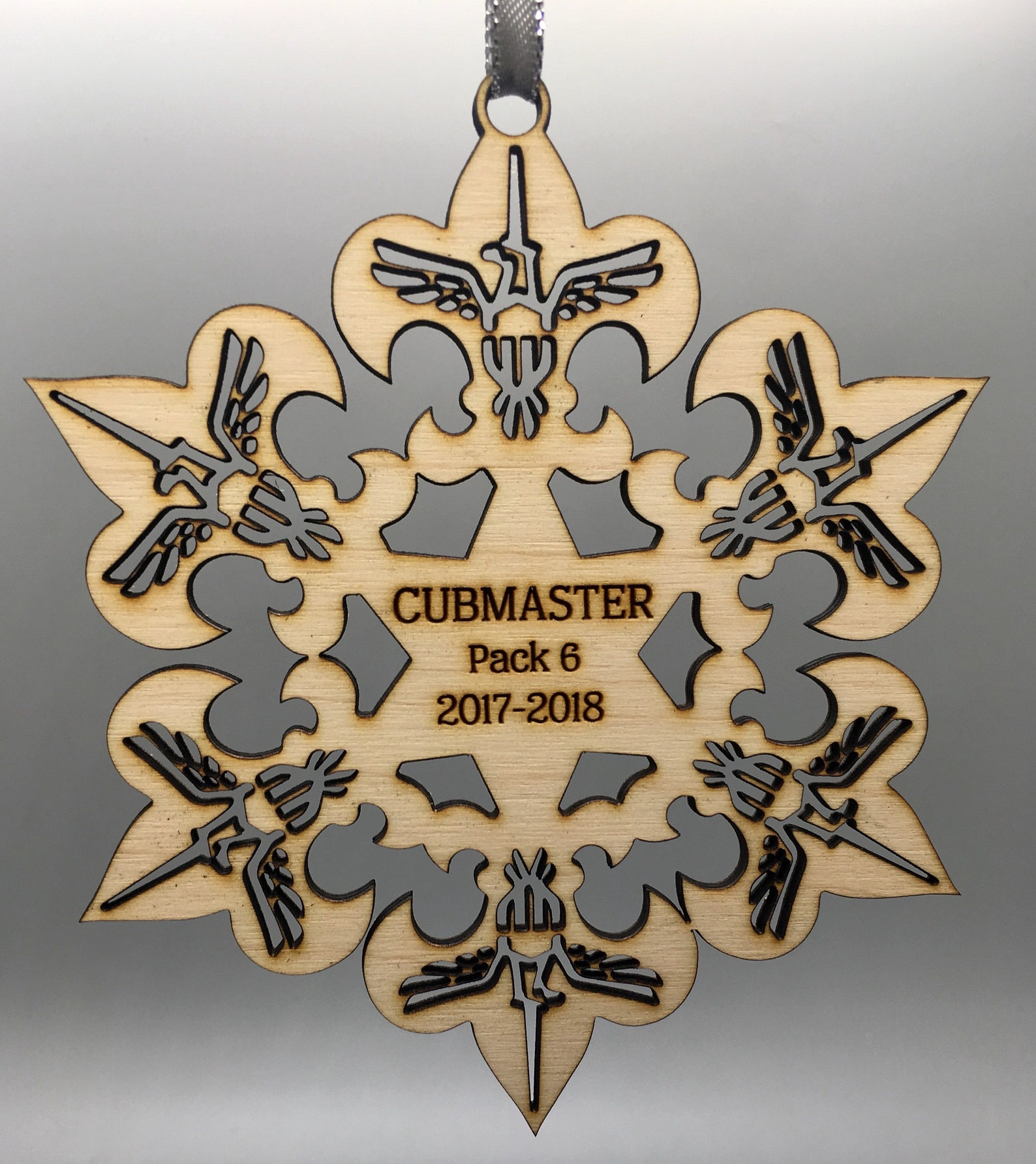 Personalized Boy Scouts/cub Scouts Wood Snowflake Ornament Etsy