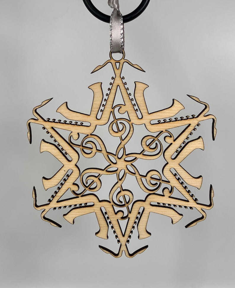 Snowflake Instrument Saxophone Musical Instrument Laser Cut Wood Snowflake Ornament - Etsy
