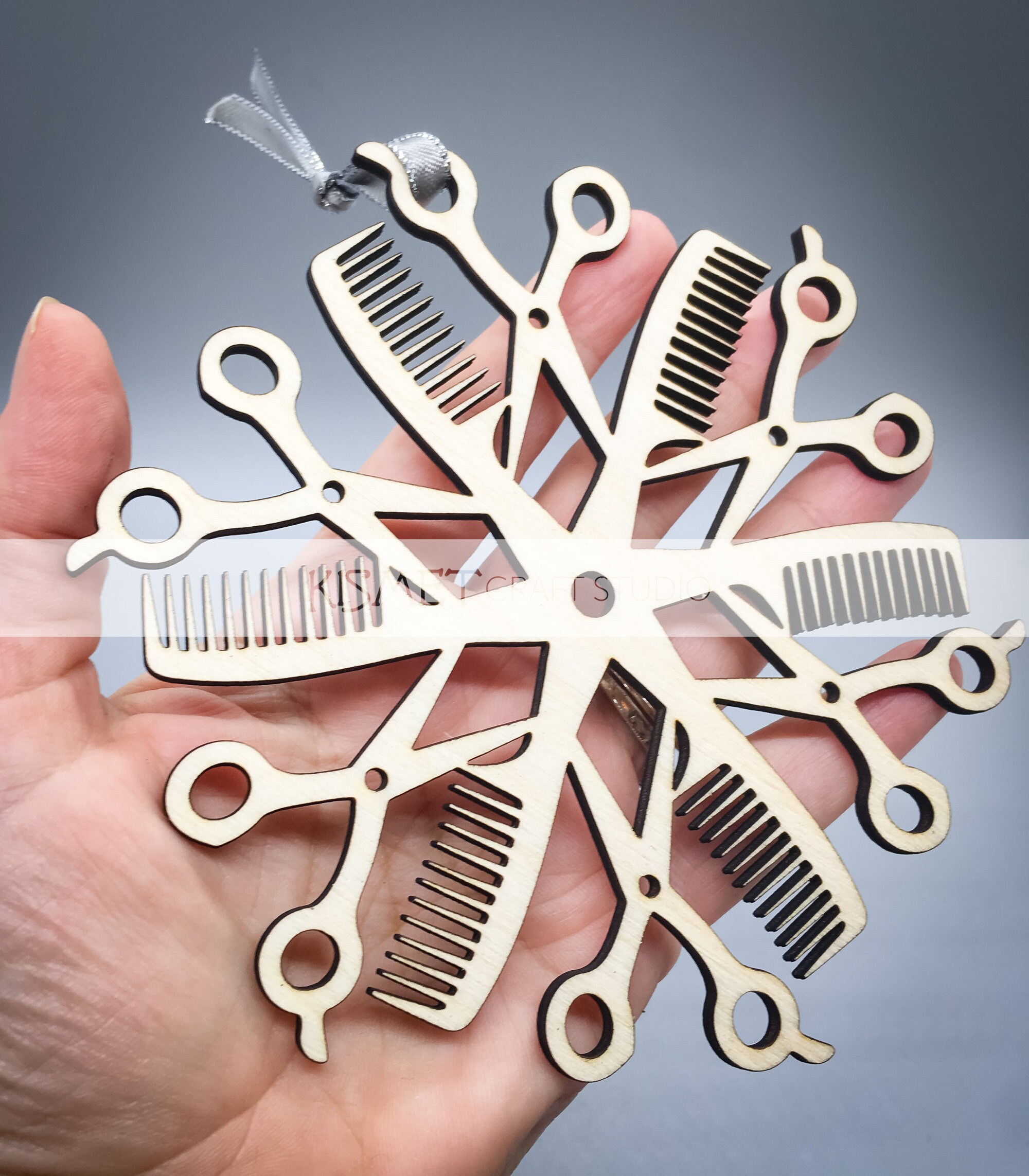 Hair Stylist Laser Cut Wood Snowflake Ornament (THE ORIGINAL