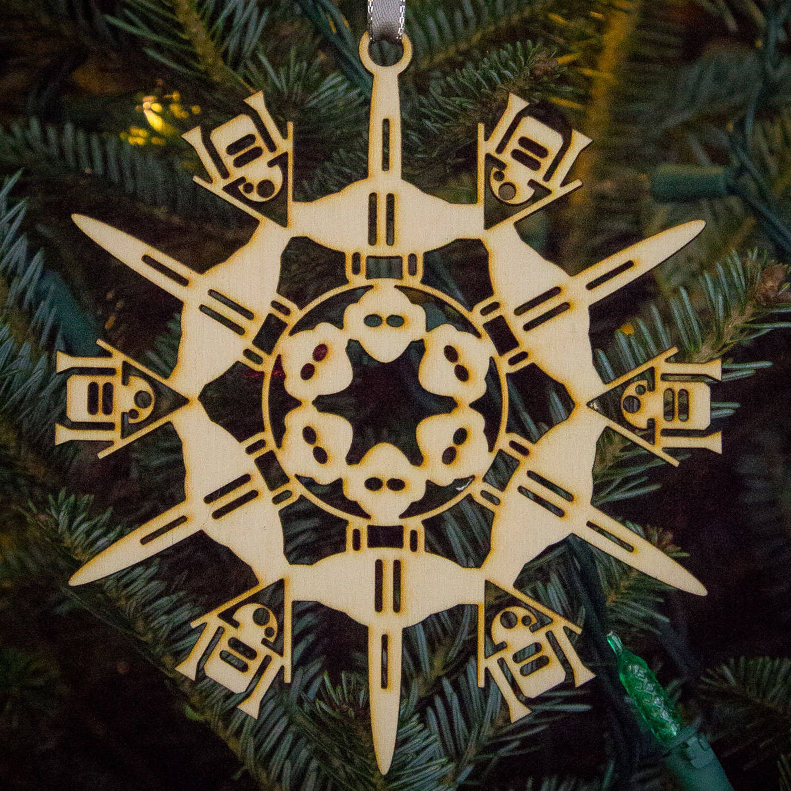 Star Wars Jedi Starfighter Leia R2D2 Laser Cut Wood Snowflake Etsy
