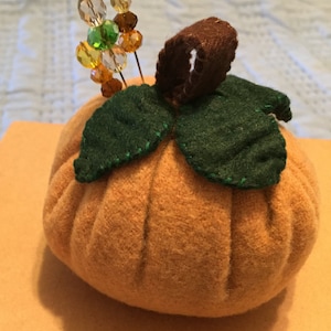 Pumpkin Pincushion, Wool Felt