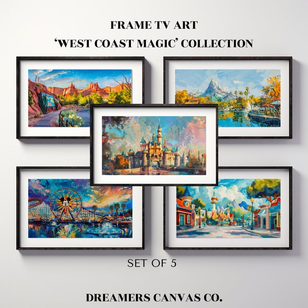 Samsung Frame TV Art - 'West Coast Magic' Collection | Set of 5 Digital TV Wallpapers | Whimsical, Fantasy, Colorful TV Art