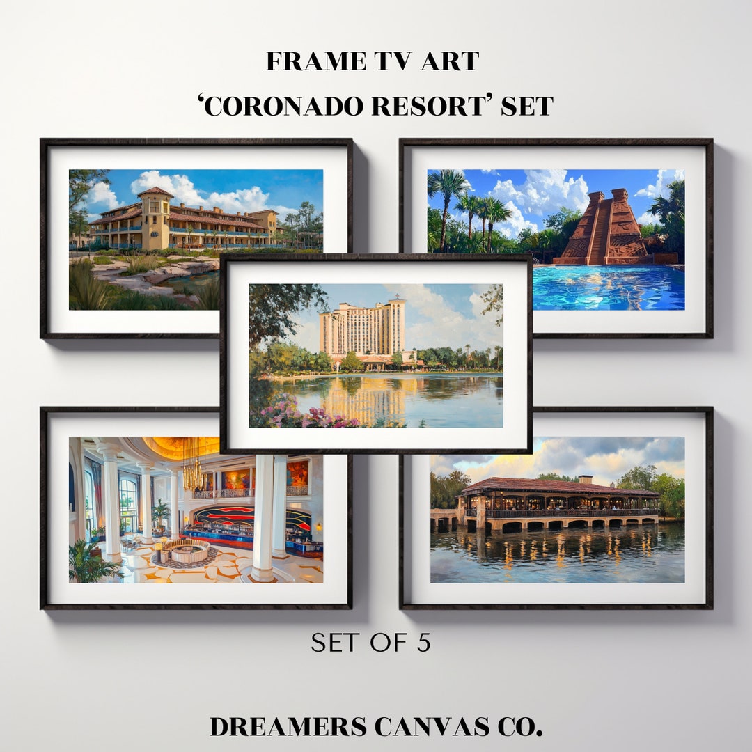 Samsung Frame TV Art 'coronado Resort' Set of 5 Digital TV Wallpapers