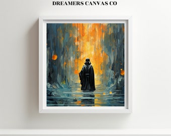 Vader Oil Painting Wall Art DIGITAL DOWNLOAD | Printable Artwork, Fantasy, Fandom Art