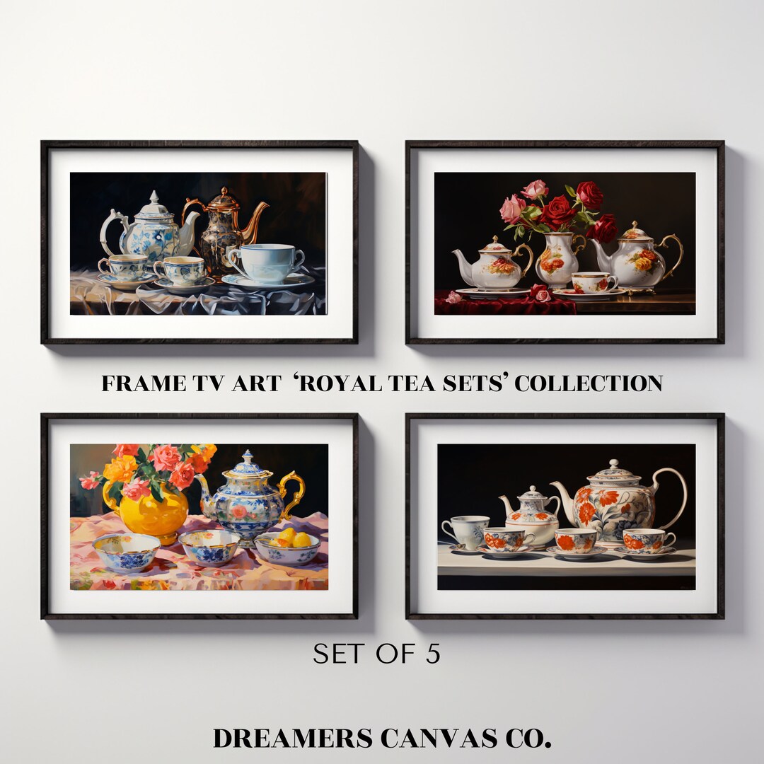 Royal Tea Sets Collection Samsung Frame TV Art Set of 5 Digital TV