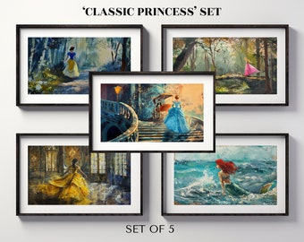 Samsung Frame TV Art - 'Classic Princess' | Set of 5 Digital Art for Smart TVs & Wall Displays | Whimsical, Dreamy TV Art