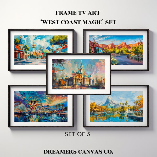 Samsung Frame TV Art - 'West Coast Magic' | Set of 5 Digital TV Wallpapers | Whimsical, Fantasy, Colorful TV Art