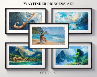 Samsung Frame TV Art - &#39;Wayfinder Princess&#39; | Set von 5 Digital-TV-Hintergründen | Skurrile, verträumte TV-Kunst
