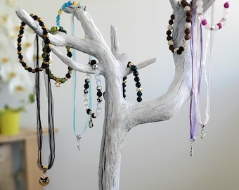 Arbre à bijoux en bois shabby chic
