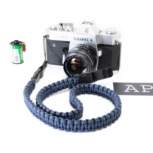 Alça de câmera trançada - Azul marinho - apmots - Alça de ombro paracord sem espelho DSLR compacta para pescoço