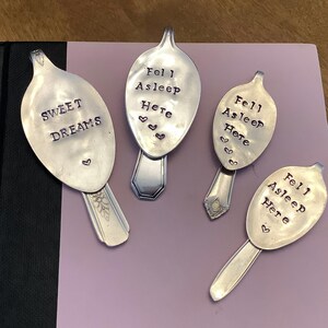 Upcycled Silverplate Spoon Bookmark, Antique "Fell Asleep Here" Page Marker