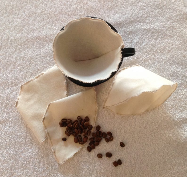 Reusable Coffee Filter Zero Waste Organic Cotton Cone Pour Etsy