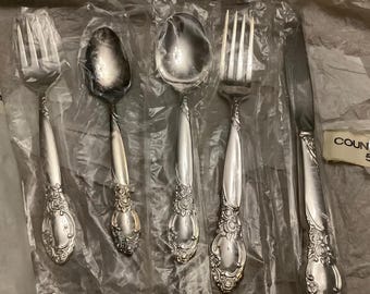 Silverware, Rogers, Country Lane, Community Ballad Cira 1953, Vintage Silverplate cutlery, New Condition, Silver plate cutlery, 5pce setting