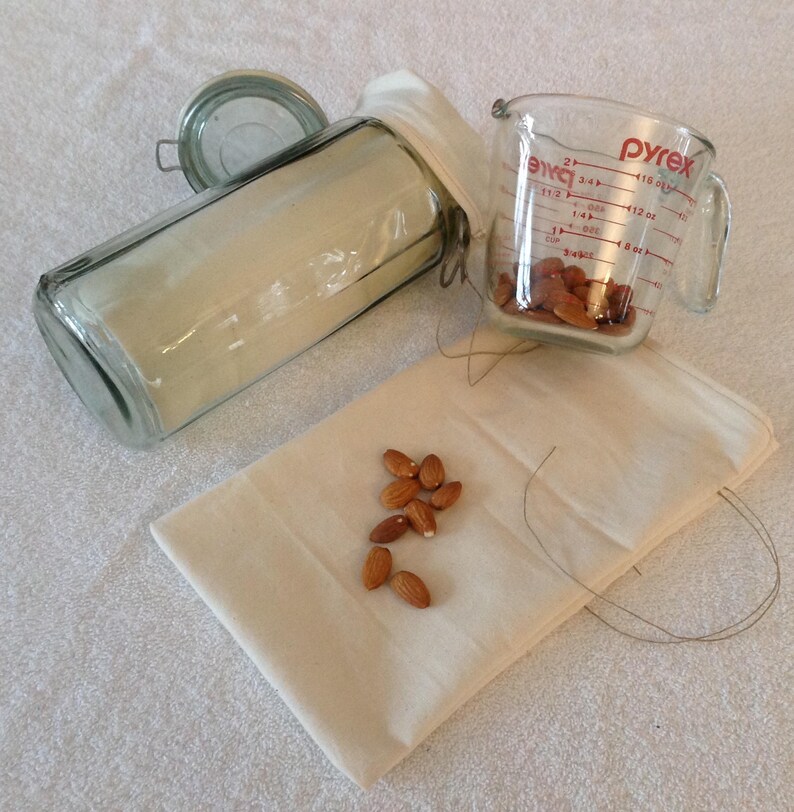 Nut Milk Bag Zero Waste Organic Cotton Filter Strainer DYI Etsy