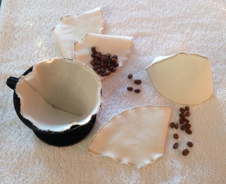 Reusable Coffee Filter Zero Waste Organic Cotton Cone Pour Etsy