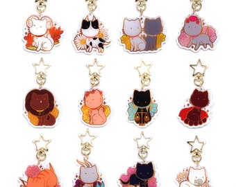 Cosmeek Zodiac Kitties Acrylic Keychain