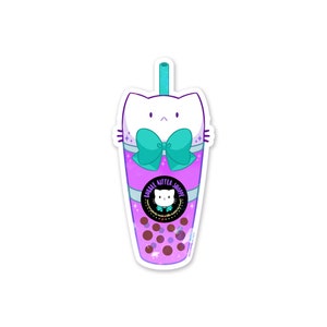 Bubble Kittea Tumbler Sparkly Sticker