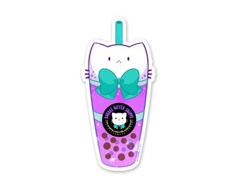 Bubble Kittea Tumbler Sparkly Sticker