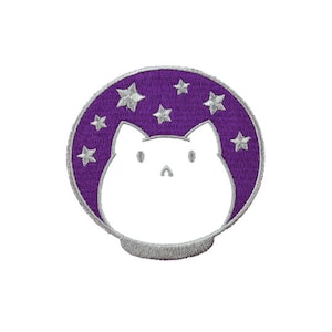 Astronaut Katze Astrokat im Weltall Niedliche Katze Bügeln Aufnäher Stickdatei Applikation Aufnäher