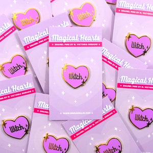 Witch Heart Cute Hard Enamel Lapel Pin