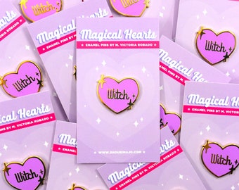 Witch Heart Cute Hard Enamel Lapel Pin