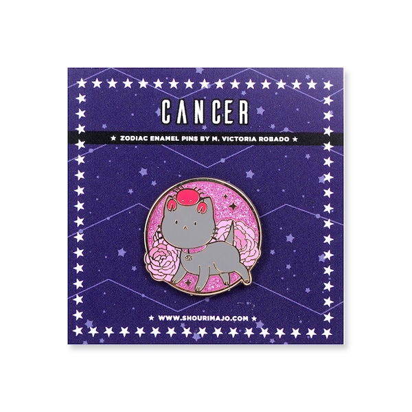 Cancer Cat Cosmeek Crab Kitty Zodiac Hard Enamel Lapel Pin